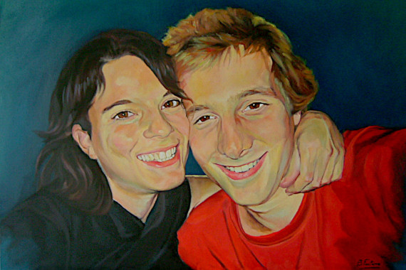 Ritratto di coppia dipinto ad olio