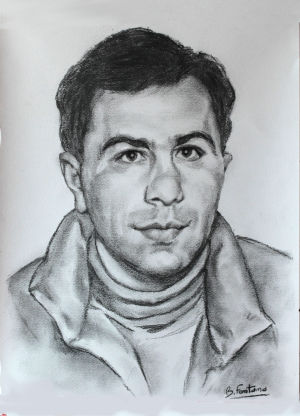 Ritratto uomo, disegno a carboncino